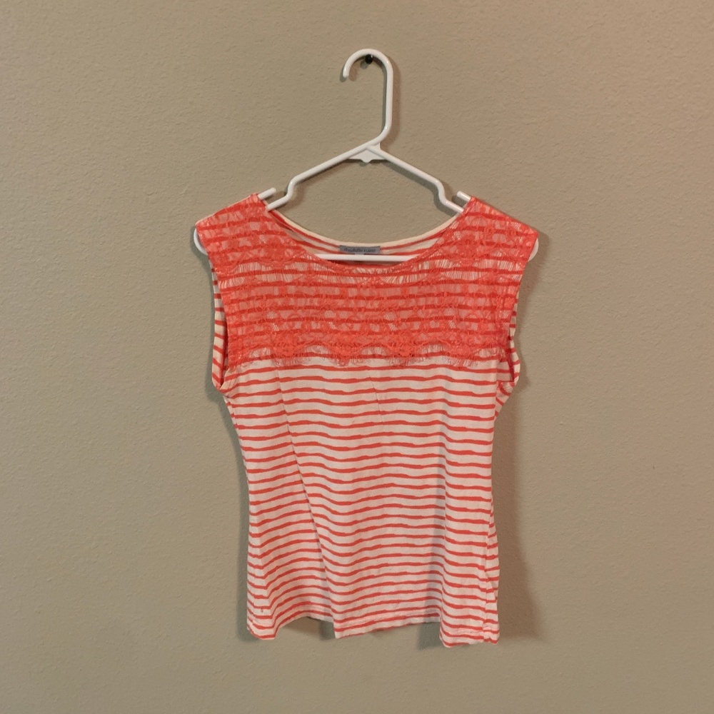 Orange and White striped top